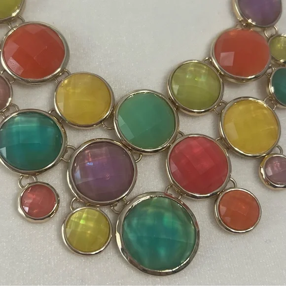 Multicolored necklace bib style - Picture 2 of 3